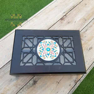 arabesque box - Palestine souvenirs - oriental box - wooden handicrafts - accessories box - Jordan gifts - Ajamic - Afghani online, handmade - Arabian box - ceramic - embroidery منتجات شرقية يدوية - تطريز فلسطيني - هدايا الأردن - هدايا فلسطين -الافغاني