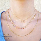 Name Necklace - silver customize - Aya necklace - handmade silver - Afghani online - layered necklace - Arabic Name Necklace - UAE necklace - Jordan Necklace -  Qatar Jewelry - star with zircon - USA custom Jewelry - سنسال اسم - سنسال تفصيل - تفصيل اسم فضة مطلي ذهب - نجوم مع زركون - الافغاني