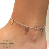 Silver anklet, 925 silver anklet, rhodium anklet, afghani online, afghani Amman, afghani Jordan, silver hearts anklet, خلخال فضة, الافغاني عمان