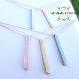 Personalized silver bar necklace vertical - USA Silver - Canada Jewelry - handmade - hand engraving - engraving necklace - necklace for her - Pure silver - rose gold bar necklace - gold bar necklace - - Afghani online - custom bar necklace - Afghani Amman - الافغاني - تفصيل سنسال بار - سنسال بار طولي فضة - سنسال بار روزغولد - مطلي ذهب - عقد الامارات - عقد قطر - هدايا يدوية