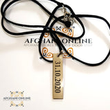 Personalized silver bar necklace with gemstone - gift for men - fashion jewellery - USA Silver - Canada Jewelry - handmade colored necklace - Enamel gold engraving - engraving necklace - necklace for him - Pure silver - gifts for Gents - boyfriend necklace - trendy jewelry - Afghani online - custom partner necklace - Afghani Amman - الافغاني - تفصيل سنسال بار رجالي - سنسال دائرة فضة - سنسال مينا ذهبي - فضة مؤكسدة - عقد فضة الامارات - عقد فضة قطر - هدايا يدوية