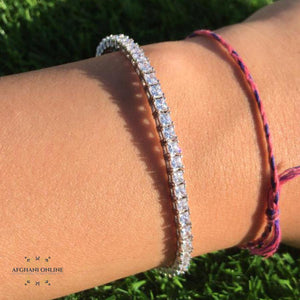 Tennis bracelet - silver bracelet - Jordan bracelets - Dubai bracelets - Qatar bracelets -zircon bracelet - bracelet for her - Afghani online - gifts for her - women jewelry - اسوارة تنس - اسوارة فضة - اسوارة زركون - هدايا اساور - الافغاني 