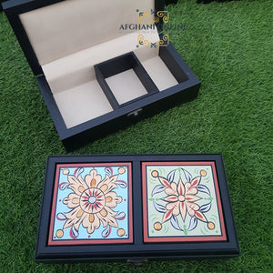 Tea box - Palestine souvenirs - oriental box - wooden handicrafts - accessories box - Jordan gifts - Ajamic - Afghani online, handmade - Arabian box - ceramic - embroidery منتجات شرقية يدوية - تطريز فلسطيني - هدايا الأردن - هدايا فلسطين -الافغاني