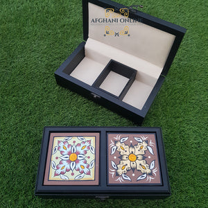 Tea box - Palestine souvenirs - oriental box - wooden handicrafts - accessories box - Jordan gifts - Ajamic - Afghani online, handmade - Arabian box - ceramic - embroidery منتجات شرقية يدوية - تطريز فلسطيني - هدايا الأردن - هدايا فلسطين -الافغاني