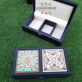 Tea box - Palestine souvenirs - oriental box - wooden handicrafts - accessories box - Jordan gifts - Ajamic - Afghani online, handmade - Arabian box - ceramic - embroidery منتجات شرقية يدوية - تطريز فلسطيني - هدايا الأردن - هدايا فلسطين -الافغاني