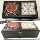 Tea box - Palestine souvenirs - oriental box - wooden handicrafts - accessories box - Jordan gifts - Ajamic - Afghani online, handmade - Arabian box - ceramic - embroidery منتجات شرقية يدوية - تطريز فلسطيني - هدايا الأردن - هدايا فلسطين -الافغاني