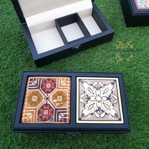 Tea box - Palestine souvenirs - oriental box - wooden handicrafts - accessories box - Jordan gifts - Ajamic - Afghani online, handmade - Arabian box - ceramic - embroidery منتجات شرقية يدوية - تطريز فلسطيني - هدايا الأردن - هدايا فلسطين -الافغاني