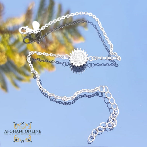 Silver bracelet - cute girly round bracelet - cubic zirconia stones - 925 silver -  afghani online - USA bracelets - afghani Amman - اسوار فضة - اسوارة بناتي ناعمة - اسوارة زركون - افغاني اونلاين