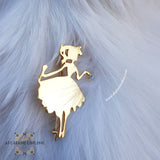 Silver brooch custom - Ballerina lady silver 925 brooch silver personalized - handmade silver - Afghani online - gifts for cute girl - Arabic Name brooch- UAE gifts - Jordan brooch gifts- Dubai Jewelry - brooch gifts - USA custom Jewelry - بروش تفصيل - تفصيل بروش فضة اشكال - تفصيل اسم فضة مطلي ذهب - نجوم مع زركون - الافغاني