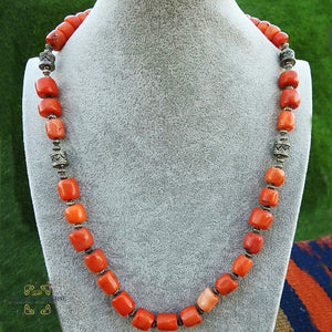 Coral necklace Natural - Jordan gifts - Palestine gifts - oriental gifts - natural stones necklace - عقد مرجان - أحجار كريمة - هدايا الأردن - هدايا فلسطين - الأفغاني - Afghani online - coral Stone