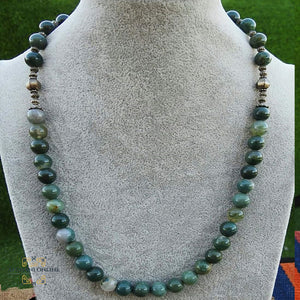Jade necklace - Jordan gifts - Palestine gifts -oriental gifts - natural stones necklace - عقد مرجان- أحجار كريمة - هدايا الأردن - هدايا فلسطين - الأفغاني - Afghani online - Green Jade Stone