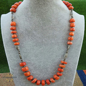 Coral necklace - Jordan gifts - Palestine gifts -oriental gifts - natural stones necklace - عقد مرجان - أحجار كريمة - هدايا الأردن - هدايا فلسطين - الأفغاني - Afghani shop