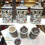 ceramic - coffee pot - tea pot - sugar pot - handmade Palestine ceramic - set of 3 -Jordan -Afghani online - handmade ceramics - سيراميك يدوي - قهوة وشاي وسكر - الافغاني - الاردن - فلسطين