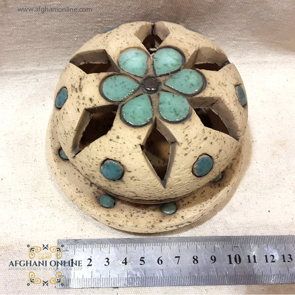 Handmade Ceramic - Islamic pottery art - Jordan Souvenirs and gifts - Arabian geometric art patterns - Arabian clay - Arabic stoneware - office and home decor - oriental pottery - Amman Gifts - candle holder - Afghani online - سيراميك وفخار شرقي اسلامي - شمعة - الافغاني - هدايا الأردن