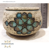 Handmade Ceramic - Islamic pottery art - Jordan Souvenirs and gifts - Arabian geometric art patterns - Arabian clay - Arabic stoneware - office and home decor - oriental pottery - Amman Gifts - Ashtray - Afghani online - سيراميك وفخار شرقي اسلامي - متكة - منفضة- مباخر - الافغاني - هدايا الأردن