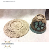 Handmade Ceramic - Islamic pottery art - Jordan Souvenirs and gifts - Arabian geometric art patterns - Arabian clay - Arabic stoneware - office and home decor - oriental pottery - Amman Gifts - coffee cup with plate - house gifts - Afghani online - سيراميك وفخار شرقي اسلامي - صحن مع فنجان - الافغاني - هدايا الأردن