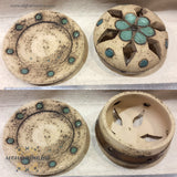 Handmade Ceramic - Islamic pottery art - Jordan Souvenirs and gifts - Arabian geometric art patterns - Arabian clay - Arabic stoneware - office and home decor - oriental pottery - Amman Gifts - candle holder - Afghani online - سيراميك وفخار شرقي اسلامي - شمعة - الافغاني - هدايا الأردن