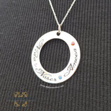 Circle necklace with names and zircon - Silver arabic name - silver necklace - Afghani online - customized necklace jewellery - personalized name necklace - Amman Silver - Jordan gifts - USA silver - الافغاني - تفصيل اسم دائري - سنسال اسم - هدايا فضة - توصيل حول العالم