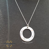 Circle necklace with names and zircon - Silver arabic name - silver necklace - Afghani online - customized necklace jewellery - personalized name necklace - Amman Silver - Jordan gifts - USA silver - الافغاني - تفصيل اسم دائري - سنسال اسم - هدايا فضة - توصيل حول العالم