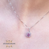 Trendy Cubic Zirconia silver necklace - gift for her - birthday necklace - colored gemstones - trendy jewelry - fashion jewelry - garnet - USA jewelry - Jordan necklaces - Zirconia Necklaces - سنسال احجار كريمة زركون - Afghani online - birthday stone - birth stone - month stone