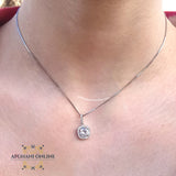 Trendy Cubic Zirconia silver necklace - gift for her - birthday necklace - colored gemstones - trendy jewelry - fashion jewelry - garnet - USA jewelry - Jordan necklaces - Zirconia Necklaces - سنسال احجار كريمة زركون - Afghani online - birthday stone - birth stone - month stone