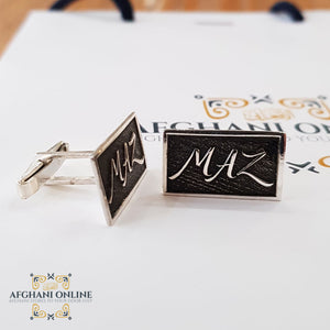 Cufflinks English rectangle - initials and names cufflinks in Amman - Gift for gentlemen - branded cufflinks - USA Jewelry - silver customize - handmade silver - Afghani online - Rectangle cufflinks - Arabic Name cufflinks - UAE cufflinks - Jordan cufflinks - Qatar Jewelry - handmade cufflinks - USA custom Jewelry - تفصيل كبك - كفلنجز تفصيل - تفصيل اسم فضة إنجليزي - أزرار قميص فضة كوفي مستطيل - الافغاني أونلاين