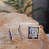 Cufflinks kufi square - sterling silver 925 - Kufi cufflinks in Amman - Gift for gentlemen - branded cufflinks - USA Jewelry - silver customize - handmade silver - Afghani online - square cufflinks - Arabic Name cufflinks - UAE cufflinks - Jordan cufflinks - Qatar Jewelry - handmade cufflinks - USA custom Jewelry - تفصيل كبك - كفلنجز تفصيل - تفصيل اسم فضة الخط الكوفي - أزرار قميص فضة كوفي مربع - الافغاني أونلاين