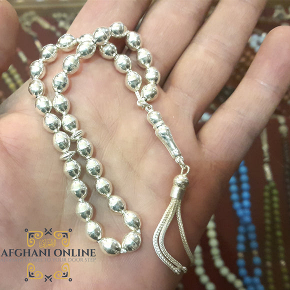 Silver worry beads, silver tasbih, Misbaha Silver, afghani online, alafghani Amman, مسبحة فضة, الافغاني