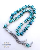 Prayer beads with name - agate rosary - USA rosary - Islamic prayer Tasbih - men gifts - Afghani online - agate gemstone - custom prayer beads - custom misbaha - مسبحة عقيق أخضر - إسم فضة مع مسبحة - مسبحة احجار كريمة - مسابح اسلامية فضة - الافغاني