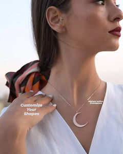sterling silver crescent chain necklace - trendy jewelry - Jordan silver - afghani amman - layering necklace - USA trendy jewelry - best online jewelry shop - سنسال هلال فضة - الأفغاني عمان
