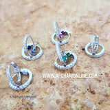 Silver Gemstones earrings - hoop earrings - best jewellery in Amman - gifts for her - luxury Earrings set - fashion and elegance - girl in style - women's today beauty - cubic zirconia earrings - rhodium earrings - UAE earrings - Jordan earrings - Afghani online - oriental earrings - حلق احجار كريمة فضة