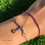 Silver sparkle heart beat with heart Bracelet, اسوارة فضة قلب مع نبض لامع  