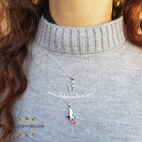 Jordan silver necklace with zircon - Silver Jordanian necklace - Jordan gift jewelry - map of Jordan - Afghani Jordan - Jordan trendy jewelry خارطة الأردن سنسال - سنسال الأردن فضة زركون - الافغاني - سنسال الأردن - هدايا الأردن - 