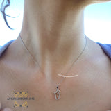 Jordan silver necklace with zircon - Silver Jordanian necklace - Jordan gift jewelry - map of Jordan - Afghani Jordan - Jordan trendy jewelry خارطة الأردن سنسال - سنسال الأردن فضة زركون - الافغاني - سنسال الأردن - هدايا الأردن - 