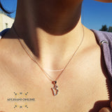 Jordan silver necklace with zircon - Silver Jordanian necklace - Jordan gift jewelry - map of Jordan - Afghani Jordan - Jordan trendy jewelry خارطة الأردن سنسال - سنسال الأردن فضة زركون - الافغاني - سنسال الأردن - هدايا الأردن - 