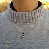 Jordan silver necklace with zircon - Silver Jordanian necklace - Jordan gift jewelry - map of Jordan - Afghani Jordan - Jordan trendy jewelry خارطة الأردن سنسال - سنسال الأردن فضة زركون - الافغاني - سنسال الأردن - هدايا الأردن - 