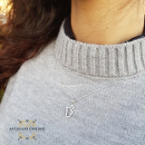 Jordan silver necklace with zircon - Silver Jordanian necklace - Jordan gift jewelry - map of Jordan - Afghani Jordan - Jordan trendy jewelry خارطة الأردن سنسال - سنسال الأردن فضة زركون - الافغاني - سنسال الأردن - هدايا الأردن - 