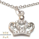 Charm Silver crown & hearts Bracelet with zircons stones اسوارة فضة تاج و قلوب مع زركون