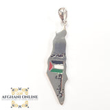 Palestine silver pendant colored, Palestinian necklace, Palestinian gift for men, map of Palestine, afghani Jordan, afghani Palestine,   خارطة فلسطين سنسال , سنسال فلسطين فضة مع مينا. الافغاني. الاردن و فلسطين, هدايا فلسطين,  