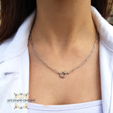 Paper clip Chain necklace - sterling silver gold plated chain necklace - trendy jewelry - layering necklace - USA trendy jewelry - best online jewelry shop - سنسال فضة مطلي ذهب - الأفغاني 