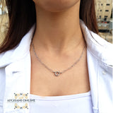 Paper clip Chain necklace - sterling silver gold plated chain necklace - trendy jewelry - layering necklace - USA trendy jewelry - best online jewelry shop - سنسال فضة مطلي ذهب - الأفغاني 