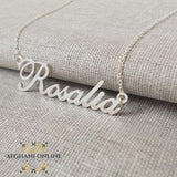 Personalized name necklace - Custom name necklace - Custom Jewelry - Custom  Necklace - Personalized Name - Customized Gift for Her - Arabic Name Necklace - silver customize - Rosalia necklace - handmade silver - afghani online - Jordan silver - USA custom Jewelry - سنسال اسم روزاليا - سنسال تفصيل - تفصيل اسم فضة - الافغاني 