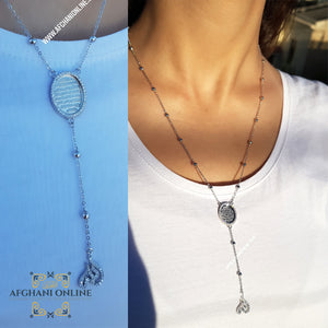 Allah Necklace - Allah with zircon necklace - Sterling Silver - Gold plated handmade silver - Afghani online - layered necklace - Arabic Necklace - Tasbeeh Ayet Al Kursi - UAE necklace - Jordan Necklace - USA custom Jewelry - سنسال مسبحة الله مع اية الكرسي - سنسال الله فضة - مسبحة اية الكرسي - لفظ الجلالة سنسال مطلي ذهب - سنسال زركون فضة مطلي ذهب - الافغاني