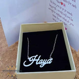 Personalized name necklace - Custom name necklace - Custom Jewelry - Custom Necklace - Personalized Name - Customized Gift for Her - Arabic Name Necklace - silver customize - Haya necklace - handmade silver - afghani online - Jordan silver - USA custom Jewelry - سنسال اسم هيا - سنسال تفصيل - تفصيل اسم فضة - الافغاني