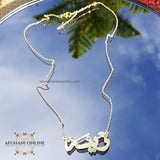 Personalized name necklace with cubic zirconia dots - Zeina name necklace - Luxury name necklace - Luxury Jewelry - Custom silver Necklace - Personalized Name - Customized Gift for Her - Arabic gold Name Necklace - silver customize - personalized necklace - handmade sterling silver - afghani online - Jordan silver - USA custom Jewelry - سنسال اسم فضة مع زركون على النقط زينة - سنسال تفصيل - تفصيل اسم ذهب - الافغاني
