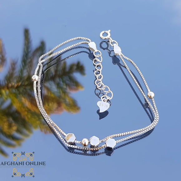 Silver trendy bracelet - sparkle bracelet - cubic zirconia stones - 925 silver bracelet - afghani online - afghani Amman - اسوار فضة - اسوارة بناتية - اسوارة تشارم - افغاني اونلاين