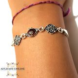 Silver bracelet - Agate bracelet - gemstone - 925 silver - afghani online - afghani Amman - اسوار فضة - اسوارة عقيق - اسوارة شرقية - افغاني اونلاين