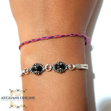 Silver bracelet - onyx bracelet - gemstone - 925 silver - afghani online - afghani Amman - اسوار فضة - اسوارة اونيكس - اسوارة شرقية - افغاني اونلاين