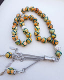 Prayer beads with name - agate rosary - USA rosary - Islamic prayer Tasbih - men gifts - Afghani online - agate gemstone - custom prayer beads - custom misbaha - مسبحة عقيق - إسم فضة مع مسبحة - مسبحة احجار كريمة - مسابح اسلامية فضة - الافغاني