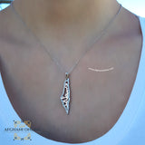 Palestine silver necklace with zircon -Silver Palestinian necklace - Palestine gift jewelry - map of Palestine - Afghani Jordan, Palestine trendy jewelry خارطة فلسطين سنسال - سنسال فلسطين فضة زركون - الافغاني - سنسال فلسطين - هدايا فلسطين